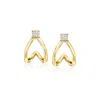 Rs Pure By Ross-simons Diamond Double-split Huggie Hoop Earrings In 14kt Yellow Gold In White