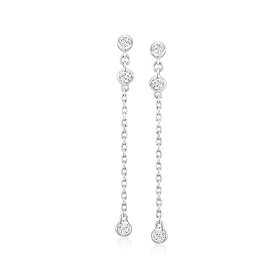 Rs Pure By Ross-simons Diamond Drop Earrings In Sterling Silver In Multi