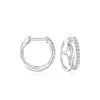 Rs Pure By Ross-simons Diamond Dual-hoop Earrings In Sterling Silver In White