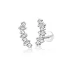 Rs Pure By Ross-simons Diamond Flat-back Ear Climbers In Sterling Silver