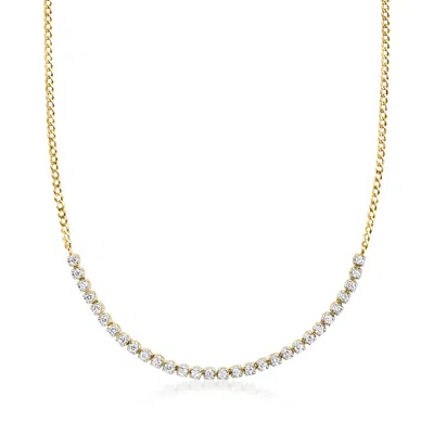 Rs Pure By Ross-simons Diamond Half-tennis Necklace In 14kt Yellow Gold In Multi