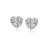 Rs Pure By Ross-simons Diamond Heart Cluster Earrings In Sterling Silver In White