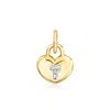 Rs Pure By Ross-simons Diamond Heart Lock Charm In 14kt Yellow Gold In Multi