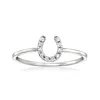 Rs Pure By Ross-simons Diamond Horseshoe Ring In Sterling Silver In Metallic