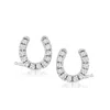 Rs Pure By Ross-simons Diamond Horseshoe Stud Earrings In Sterling Silver In White