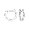 Rs Pure Ross-simons Diamond Hoop Earrings With Beaded Edge In Sterling Silver In Silver