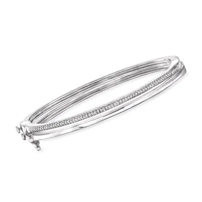 Rs Pure By Ross-simons Diamond Jewelry Set: 2 Bangle Bracelets In Sterling Silver In Metallic