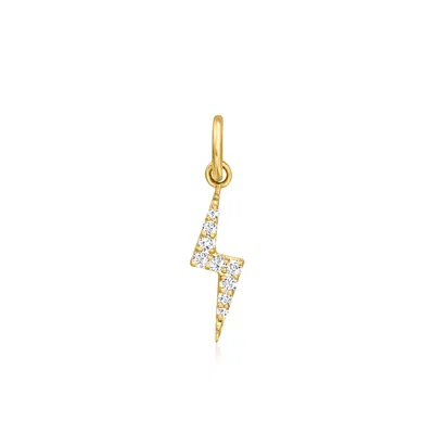 Rs Pure By Ross-simons Diamond Lightning Bolt Charm In 14kt Yellow Gold