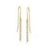 Rs Pure By Ross-simons Diamond Linear Drop Earrings In 14kt Yellow Gold In White