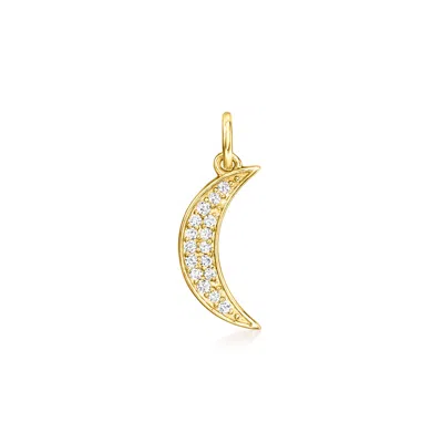 Rs Pure By Ross-simons Diamond Moon Charm In 14kt Yellow Gold
