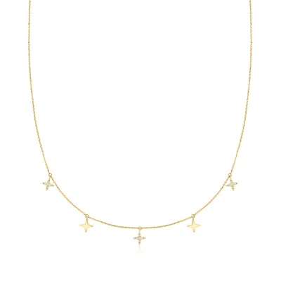 Rs Pure By Ross-simons Diamond North Star Station Necklace In 14kt Yellow Gold In Multi