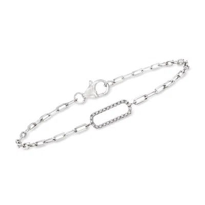 Rs Pure By Ross-simons Diamond Paper Clip Link Bracelet In Sterling Silver In Multi