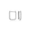 Rs Pure By Ross-simons Diamond Paper Clip Link Earrings In Sterling Silver In White