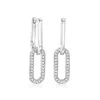 RS PURE BY ROSS-SIMONS DIAMOND PAPER CLIP LINK REMOVABLE DROP EARRINGS IN STERLING SILVER