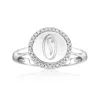 Rs Pure By Ross-simons Diamond Personalized Circle Ring In Sterling Silver