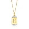 Rs Pure By Ross-simons Diamond Personalized Dog Tag Pendant Necklace In 14kt Yellow Gold In Multi
