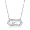 Rs Pure By Ross-simons Diamond Personalized Geometric Bar Necklace In Sterling Silver