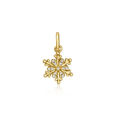 Rs Pure By Ross-simons Diamond Snowflake Charm In 14kt Yellow Gold