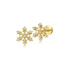 Rs Pure By Ross-simons Diamond Snowflake Flat-back Stud Earrings In 14kt Yellow Gold In Gold