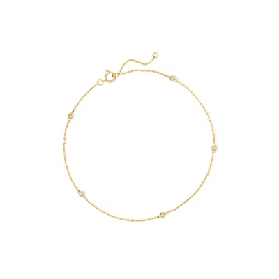 Rs Pure By Ross-simons Diamond Station Anklet In 14kt Yellow Gold In Multi