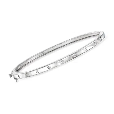 Rs Pure By Ross-simons Diamond Station Bangle Bracelet In Sterling Silver In Multi