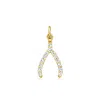 Rs Pure By Ross-simons Diamond Wishbone Charm In 14kt Yellow Gold In Gold