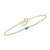 Rs Pure By Ross-simons Emerald And . Diamond Bar Bracelet In 14kt Yellow Gold