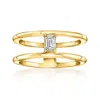 Rs Pure By Ross-simons Emerald-cut Lab-grown Diamond Open-space Ring In 18kt Gold Vermeil In White