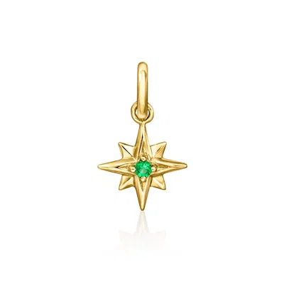 Rs Pure By Ross-simons Emerald North Star Charm In 14kt Yellow Gold