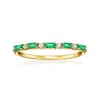 Rs Pure By Ross-simons Emerald Ring With Diamonds In 14kt Yellow Gold In Green