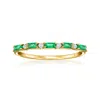 Rs Pure By Ross-simons Emerald Ring With Diamonds In 14kt Yellow Gold In Green