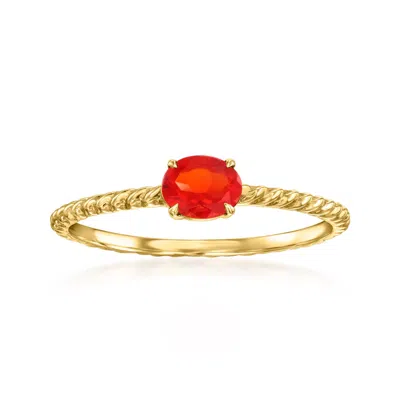 Rs Pure By Ross-simons Fire Opal Ring In 14kt Yellow Gold In Orange