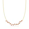 Rs Pure By Ross-simons Garnet And . Pink Topaz Leaf Necklace In 18kt Gold Vermeil In Multi