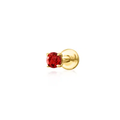 Rs Pure By Ross-simons Garnet Flat-back Earrings In 14kt Yellow Gold