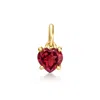 Rs Pure By Ross-simons Garnet Heart Charm In 14kt Yellow Gold In Multi