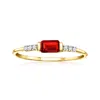 Rs Pure By Ross-simons Garnet Ring With Diamond Accents In 14kt Yellow Gold In Red