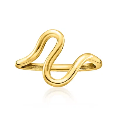 Rs Pure By Ross-simons Italian 14kt Yellow Gold Asymmetrical Wave Ring