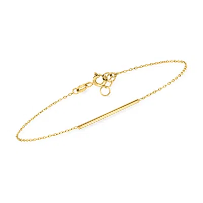 Rs Pure By Ross-simons Italian 14kt Yellow Gold Bar Bracelet In Multi