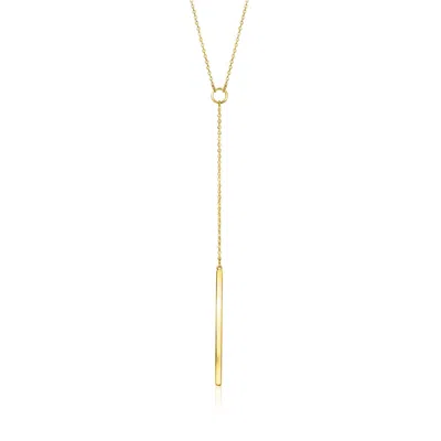 Rs Pure By Ross-simons Italian 14kt Yellow Gold Bar Y-necklace