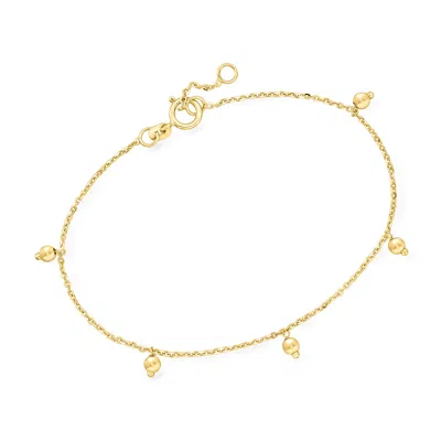 Rs Pure By Ross-simons Italian 14kt Yellow Gold Bead Station Bracelet