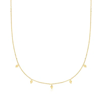 Rs Pure By Ross-simons Italian 14kt Yellow Gold Bead Station Necklace