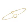 Rs Pure By Ross-simons Italian 14kt Yellow Gold Beaded Heart Bracelet In Gold