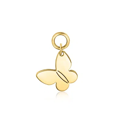 Rs Pure By Ross-simons Italian 14kt Yellow Gold Butterfly Hoop Charms