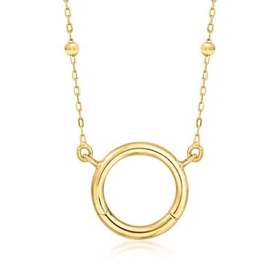 Rs Pure By Ross-simons Italian 14kt Yellow Gold Charm-compatible Beaded Station Necklace In Multi