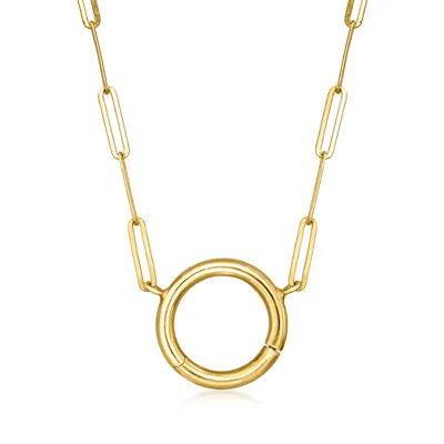 Rs Pure By Ross-simons Italian 14kt Yellow Gold Charm-compatible Paper Clip Link Necklace