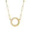 Rs Pure By Ross-simons Italian 14kt Yellow Gold Charm-compatible Paper Clip Link Necklace In Multi