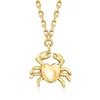 Rs Pure By Ross-simons Italian 14kt Yellow Gold Crab Necklace