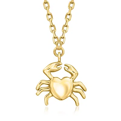 Rs Pure By Ross-simons Italian 14kt Yellow Gold Crab Necklace