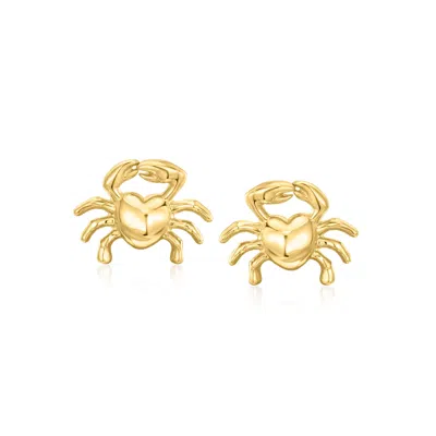 Rs Pure By Ross-simons Italian 14kt Yellow Gold Crab Stud Earrings