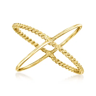 Rs Pure By Ross-simons Italian 14kt Yellow Gold Crisscross Ring